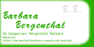 barbara bergenthal business card